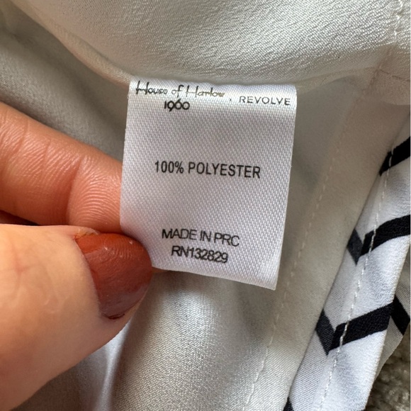 House of Harlow Bree crop top Black and White ruffle stripped off shoulder small - Picture 5 of 11